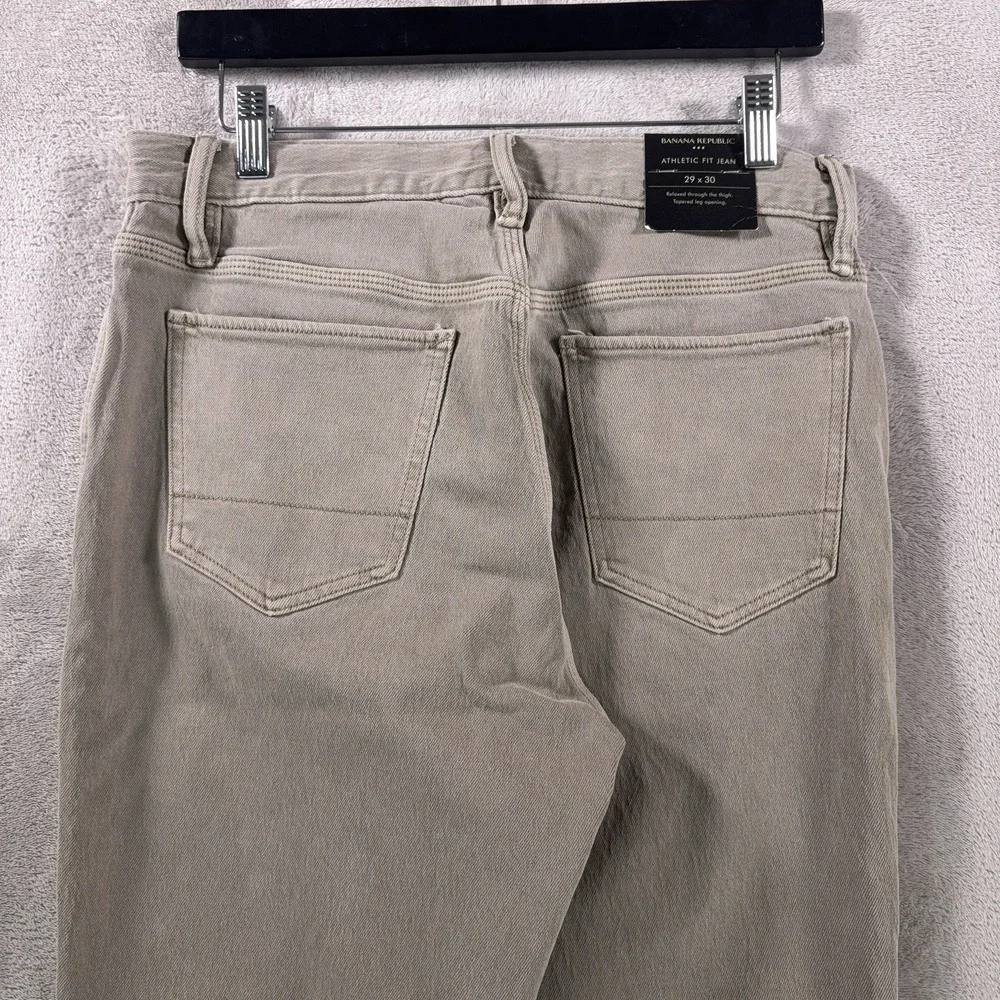 Banana Republic Athletic Fit Jeans Mens 29x30 Beige Straight Leg Stretch Denim